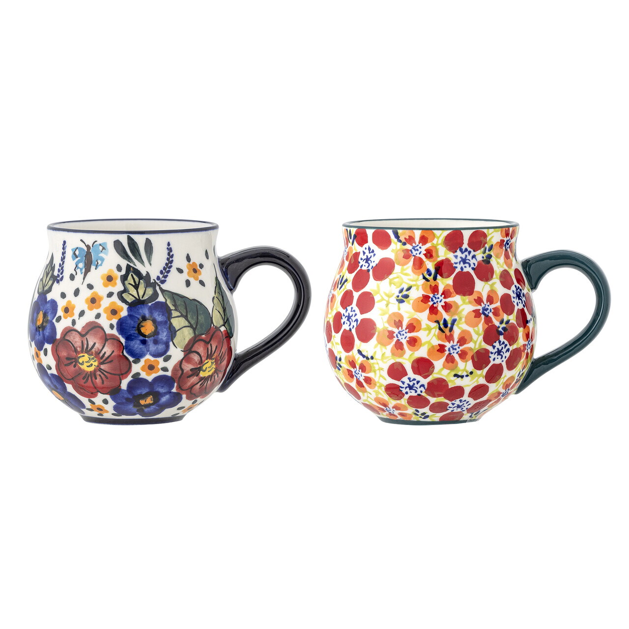 Set 2 cani, Bloomingville, Florist, 9x8.5 cm, 330 ml, ceramica, multicolor - imagine 5